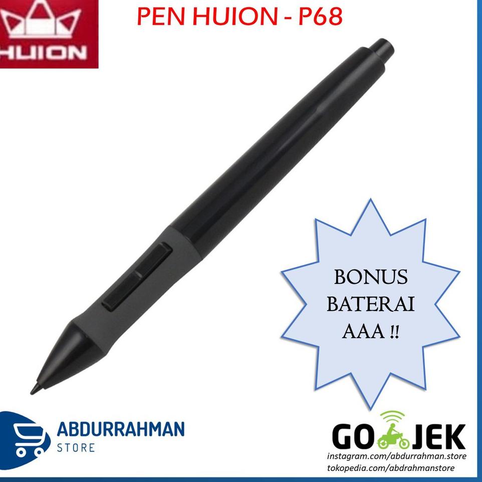 ✭ Pen Huion H 1060 H430P H430 P68 Drawing Tablet Wireless Pen Desain Grafis ✭