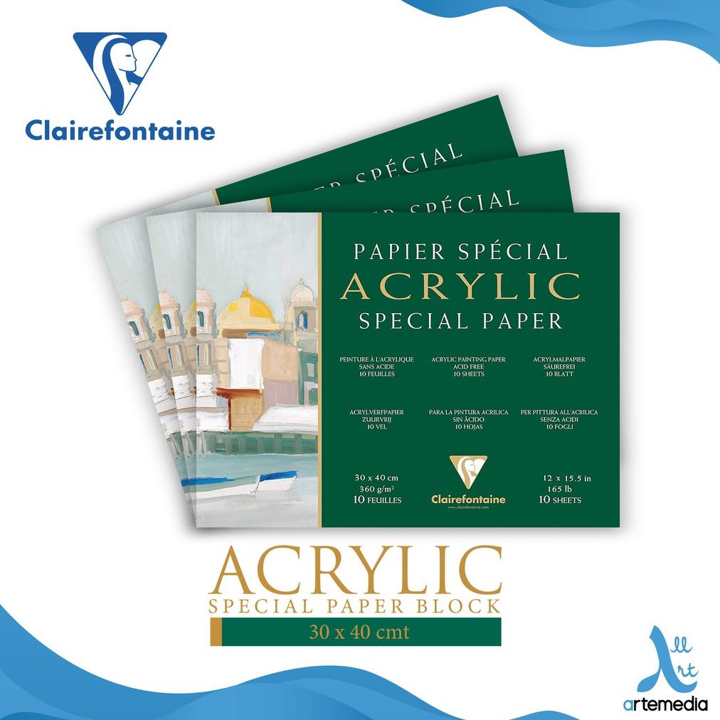 

Kertas Gambar Clairefontaine Acrylic Paper 30x40cm Paper Block