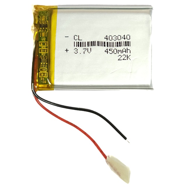 Battery Rechargeable Li-Polymer 3.7V 450mAH 043040 403040