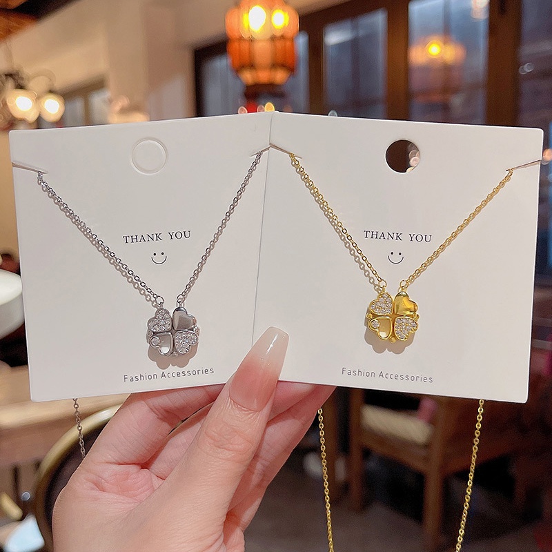 Kalung Baja Titanium Hati Magnetik Mode Baru Untuk Wanita Kalung Choker Dua-Pakai