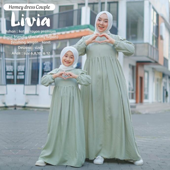 Gamis Ibu Anak Homey Dress Couple LIVIA Gamis Couple Katun Rayon