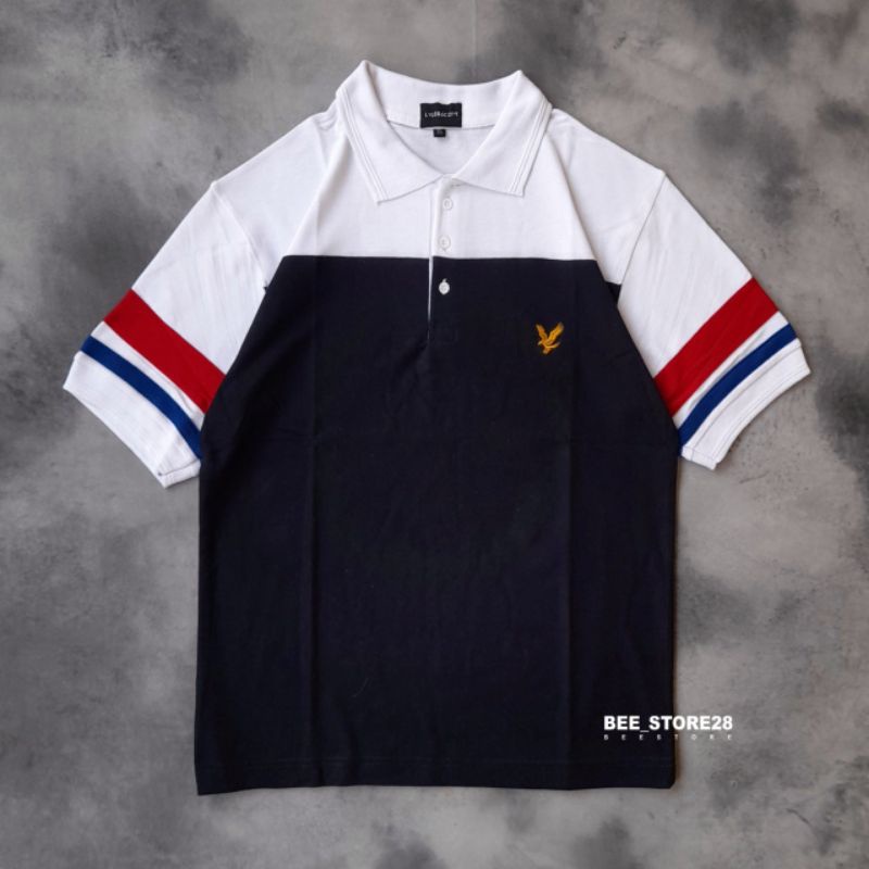 POLO SHIRT LYLE &amp; SCOTT COMBI BAHAN LACOS 24S BORDIR