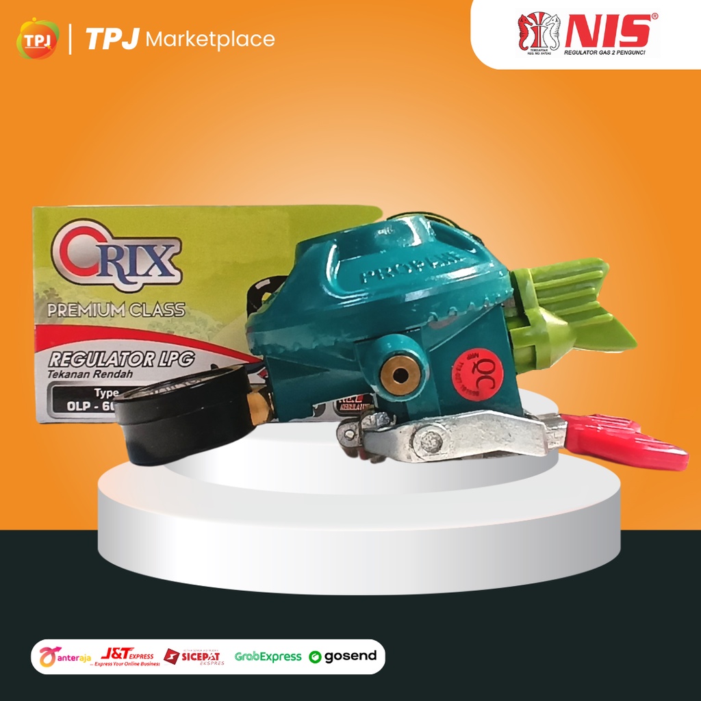 ORIX Regulator Gas LPG Pengunci Ganda Gigi Hiu Tabung 3 Kg 5 Kg 12 Kg Tipe OLP-6C-GB