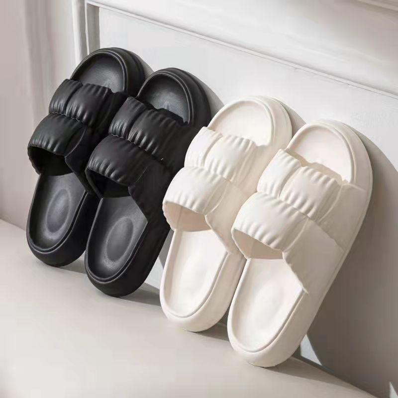 Slipper Home Ladies Non -Slip dan Wear -Fashion Tahan Warna murni Sandal kasual wanita kelopak menarik model baru