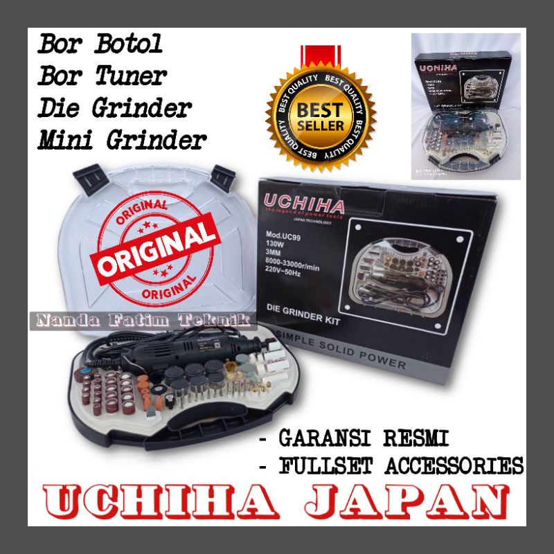 Bor botol bor tuner mini grinder die grinder  / gerinda mini original UCHIHA JAPAN fullset accessori