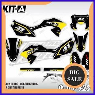 STIKER DECAL SUPERMOTO KLX BF 150 HITAM KUNING 1M4R23 accessories