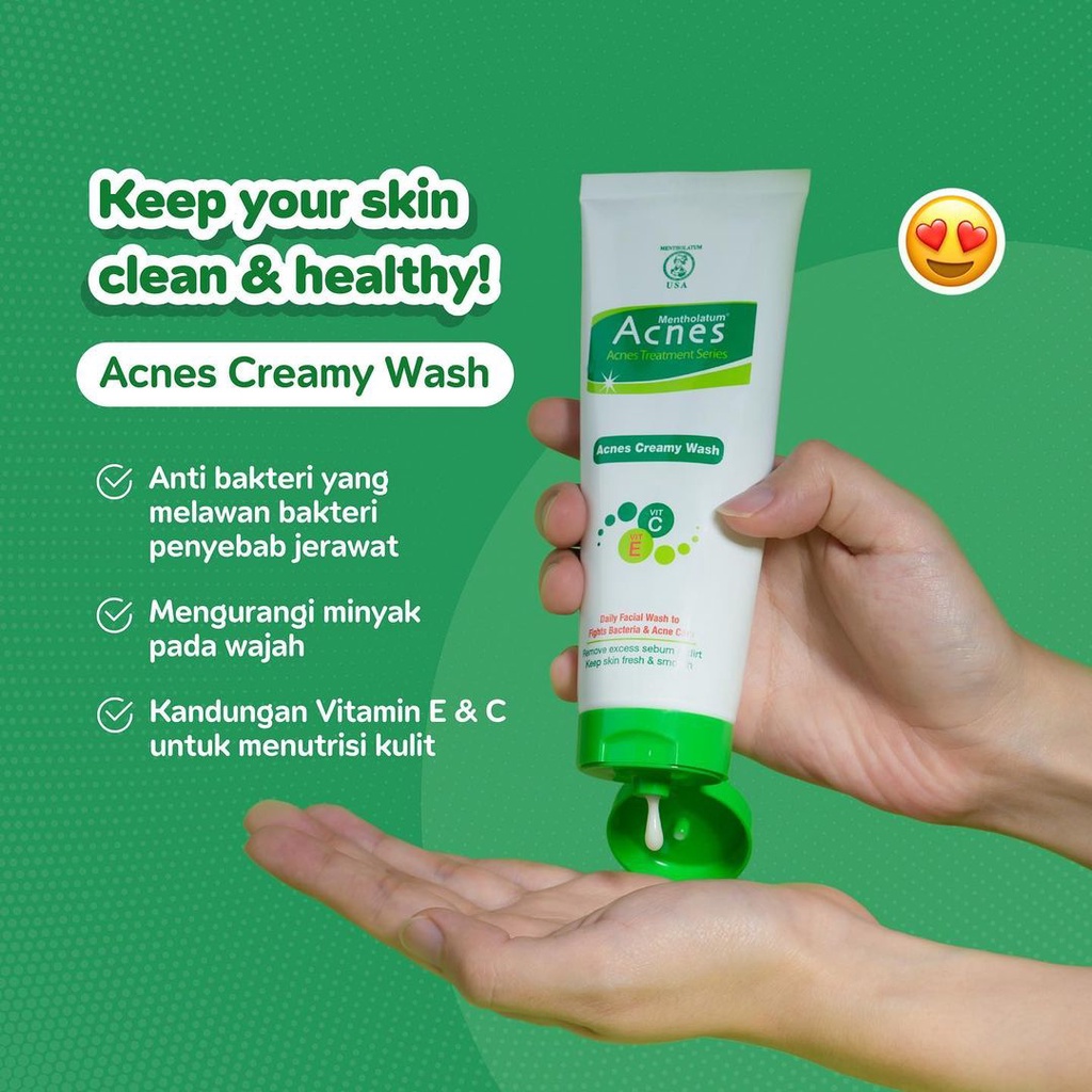 ACNES CREAMY WASH 100 Gr 50 Gr /Free Acnes Sealing Gel 5 gr