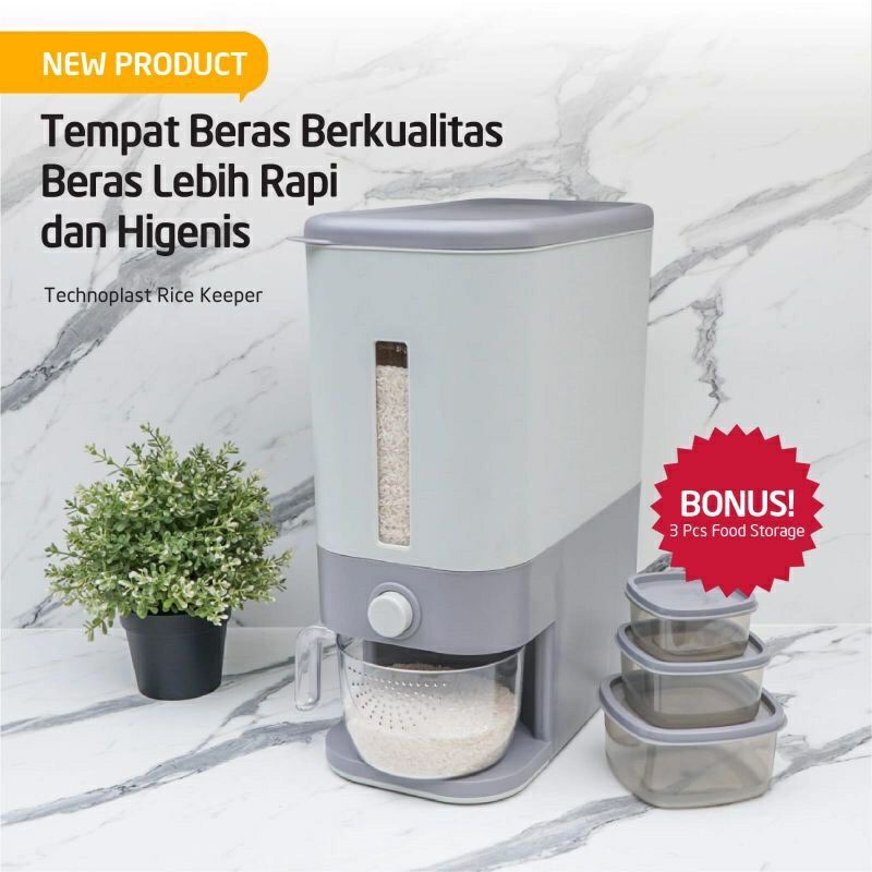 Dispenser Beras Technoplast Rice Keeper