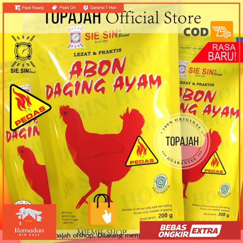 

Abon ayam spesial “SIE SIN” 250gr HALAL - Pedas