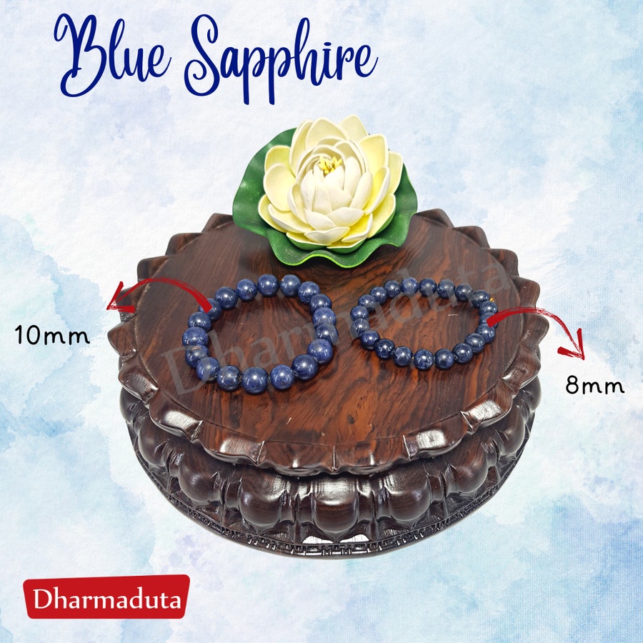 Gelang Batu Blue Safir Round Asli Natural Sapphire High Quality