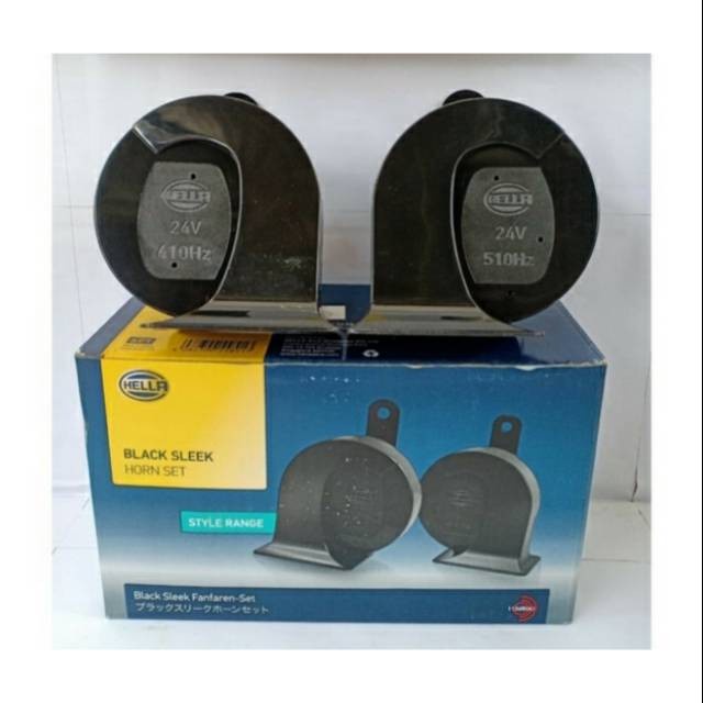 Klakson Keong Hella Black Sleek 24V / Klakson Keong Hella Hitam 24V