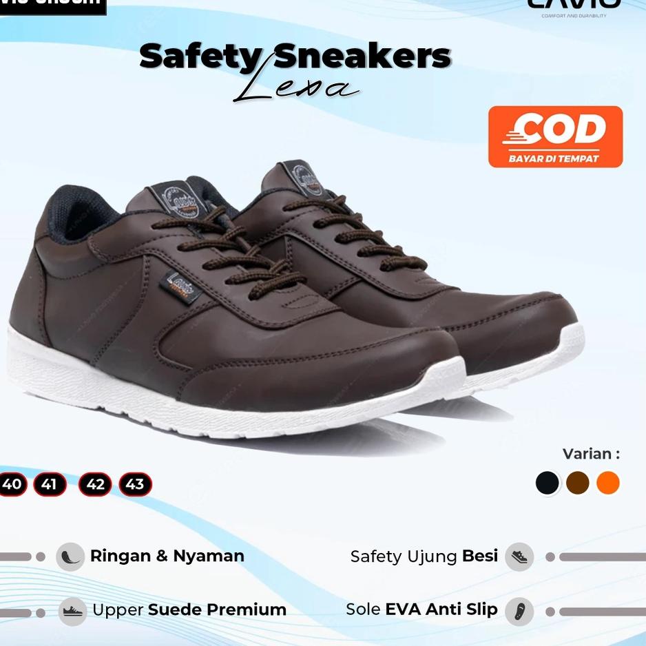 ♤ Sepatu Safety Sport Pria | Safety Shoe | Lavio Lexa Ujung Besi Original ➾