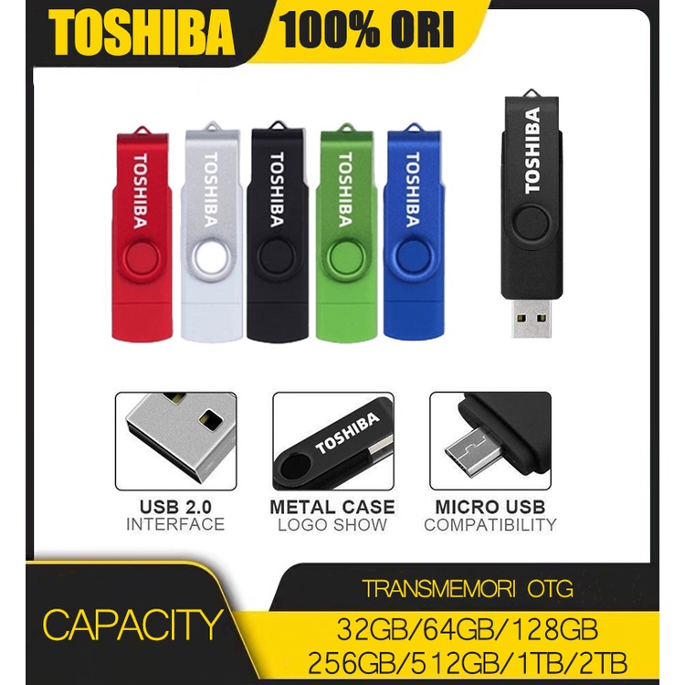 TOSHIBA OTG LARGE CAPACITY FLASH DRIVE 32GB/64GGB/128GB/256GB/512GB/1TB/2TB TRANSMEMORY USB FLASH MEMORY Transmisi 950MB/S Flash Drive Storage Eksternal