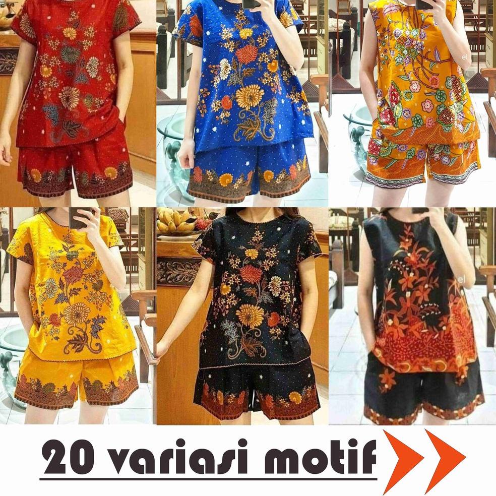 MURAH BANGET SETELAN BATIK UNGGUL JAYA SETELAN BATIK CELANA PENDEK Setelan atasan batik babydoll piy