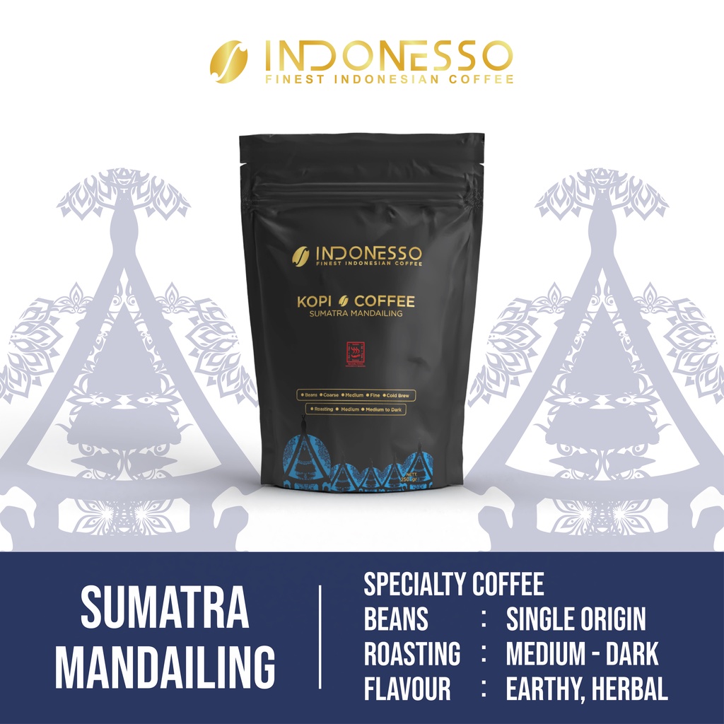 

INDONESSO Sumatra Mandailing Specialty Coffee Beans / Biji Kopi 250gr