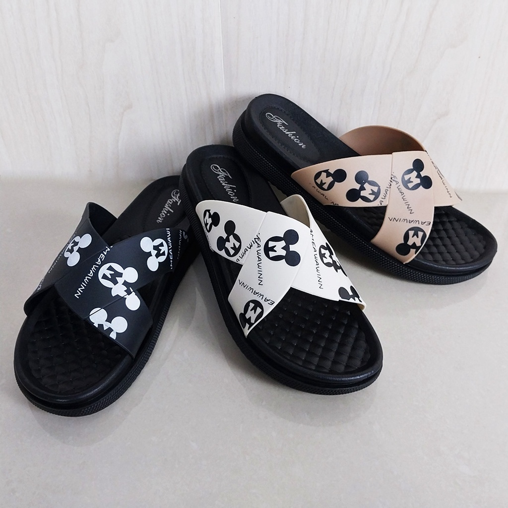 CYS COD Sandal Slip On Wanita Import Terkini Sandal Slippers Wanita Sandal Karet Wanita Sandal Jalan Cewek Simpel SPT-53