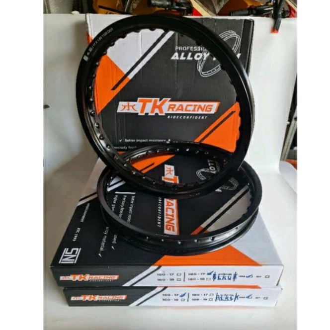 Velg TK Racing Bright 1 Set 185/215 Ring 17 Hitam Gold Silver
