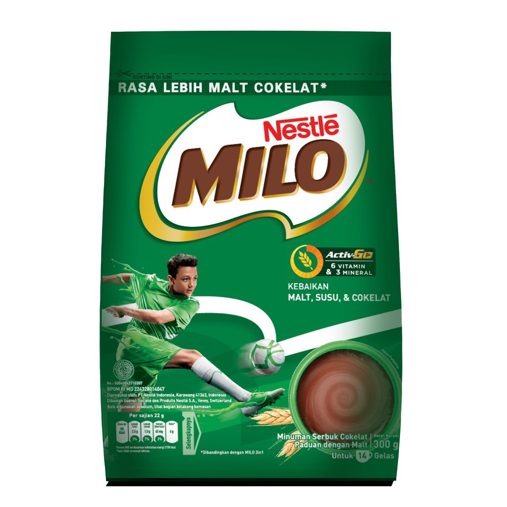 MILO ACTIVE GO SUSU BUBUK NESTLE RASA COKLAT 300 GR