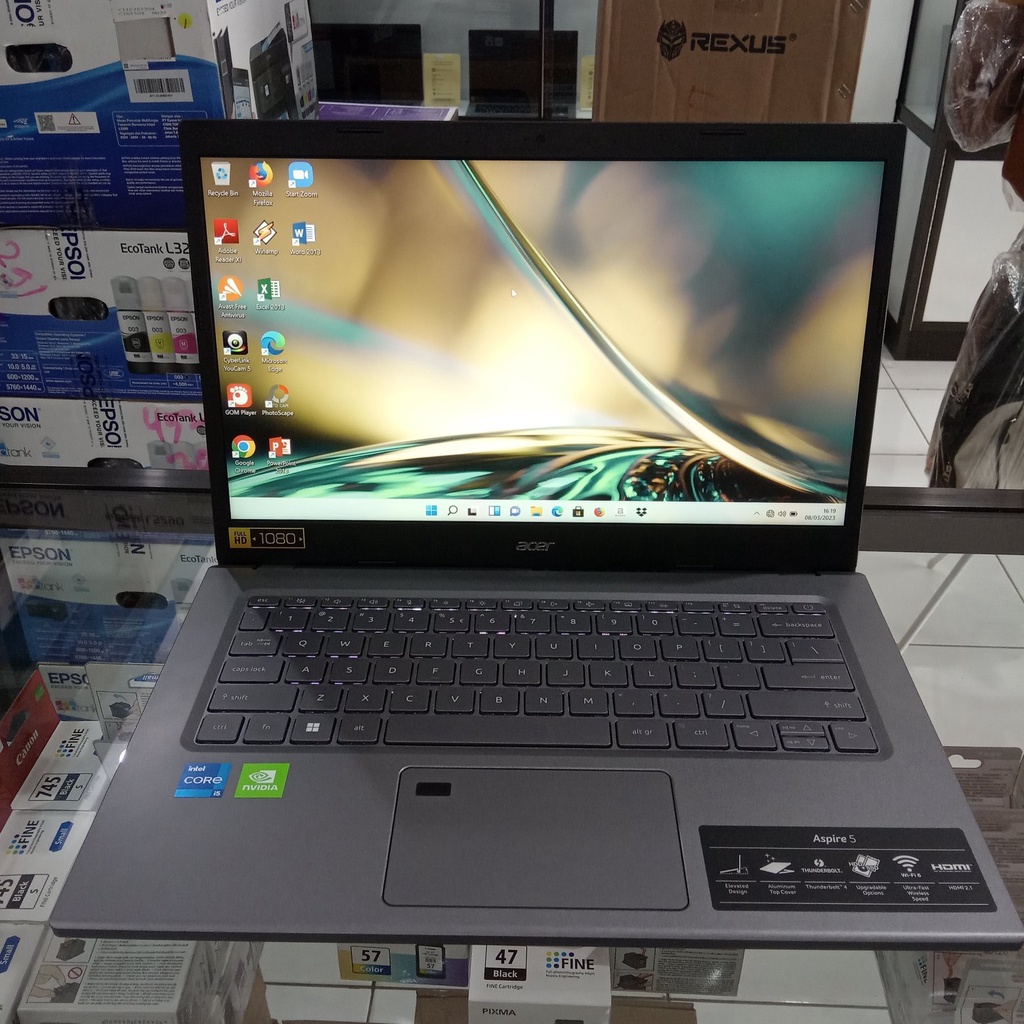 Laptop Acer Aspire 5 A514, INTEL CORE I5 1235U, DDR4 8 GB, VRam 2 GB, SSD 512 GB, NO DVD, 14" FHD, W