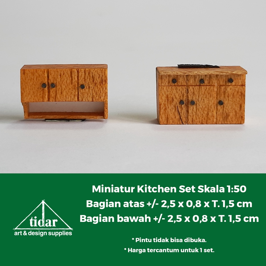 [MR] MH - Miniatur Maket Kitchen Set Atas Bawah Skala 1:50 - Lemari Dapur