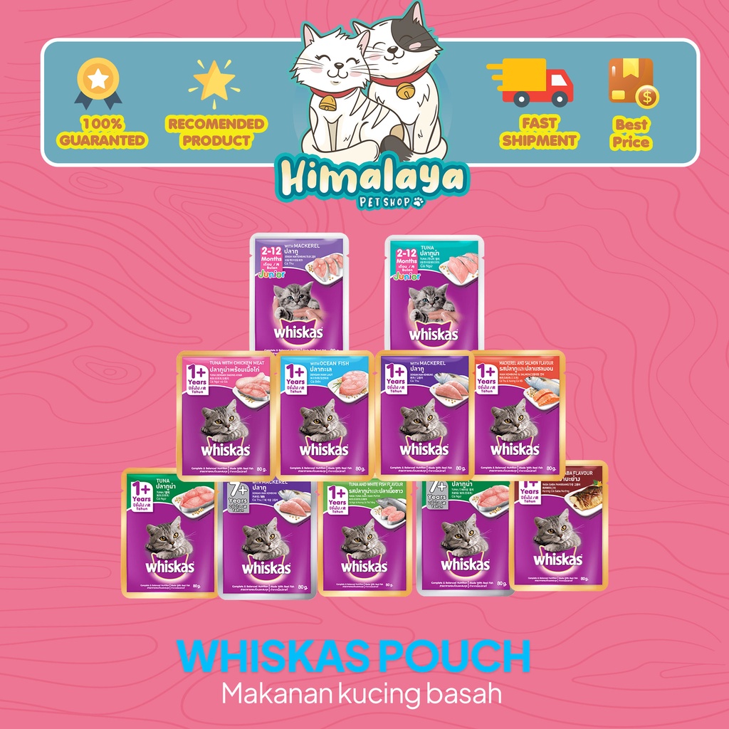 Makanan Kucing Basah WHISKAS Pouch 1 Box isi 28 pcs PROMO WHISKAS POUCH MURAH