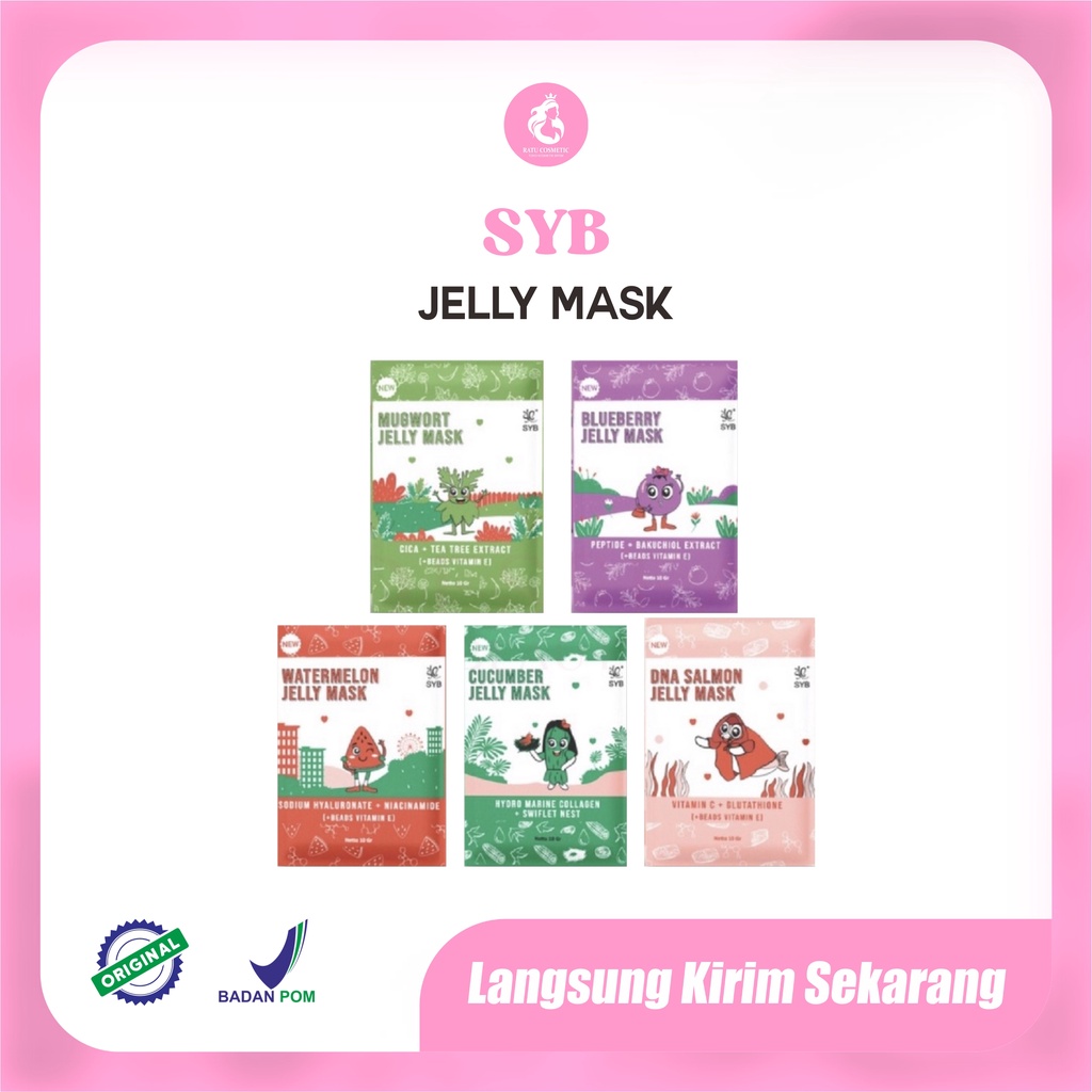 SYB Jelly Mask Series | Blueberry | DNA Salmon | Mugwort | Watermelon | Cucumber | Masker