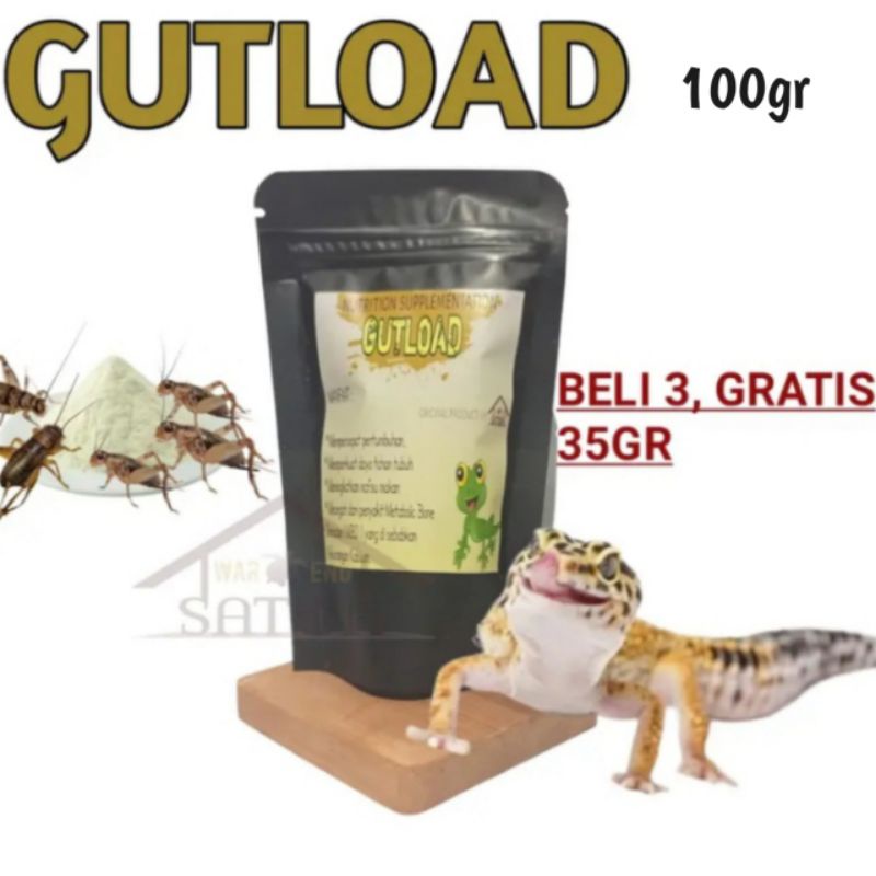 PAKET SUPER HEMAT!! GUTLOAD + KALSIUM GECKO BEARDED DRAGON SUPLEMEN PENGGEMUK DAN CALCIUM UNTUK PERTUMBUHAN HEWAN REPTILE