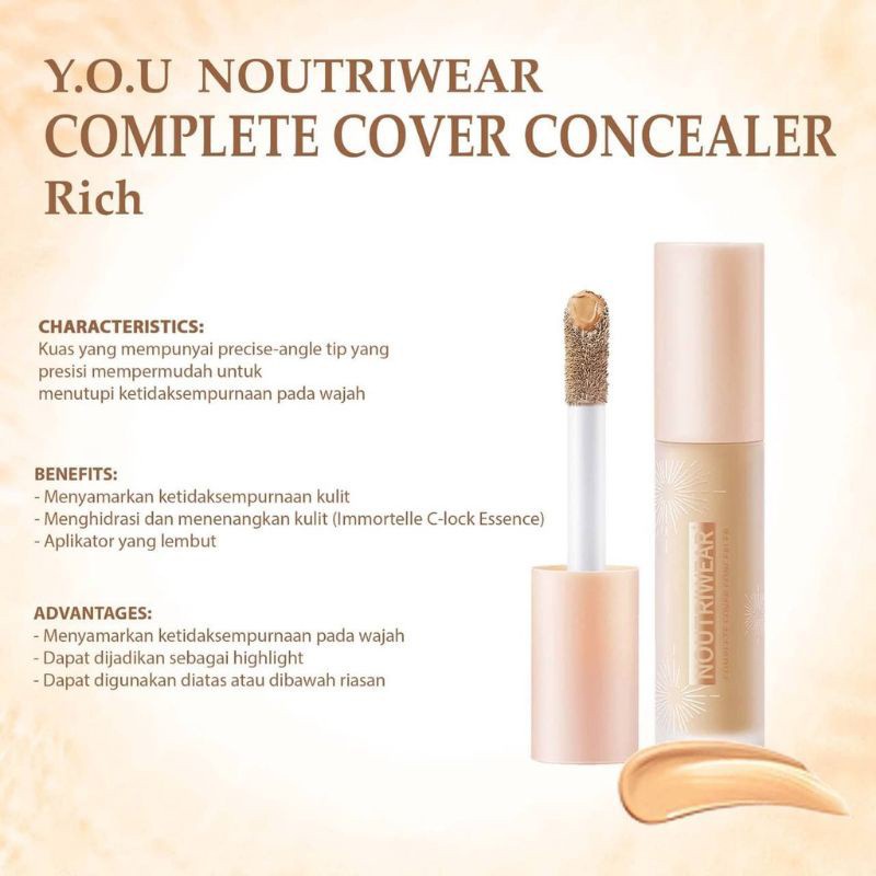 (READY &amp; ORI) Y.O.U YOU NOUTRIWEAR+ COMPLETE COVER CONCEALER BPOM