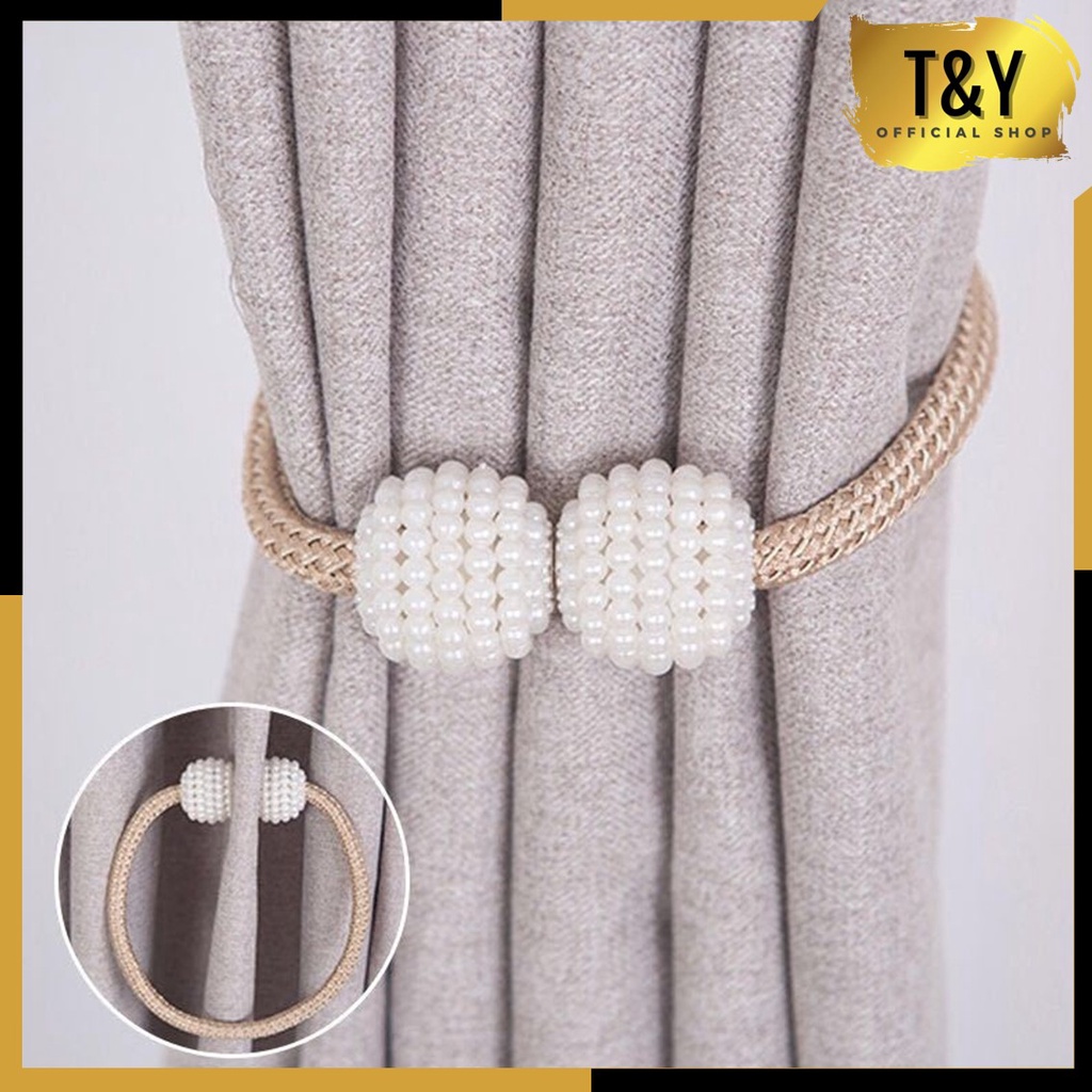 T&amp;Y Tali Pengikat Gorden Magnet Warna Mutiara 1 PC Pengait Hordeng Magentic Curtain Ball Dekorasi Jendela Rumah Murah Import