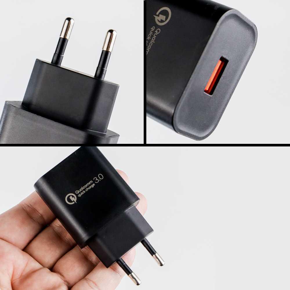 Charger USB Universal Quick Charge 3.0 1 Port EU Plug 18W - GS-552 - Black