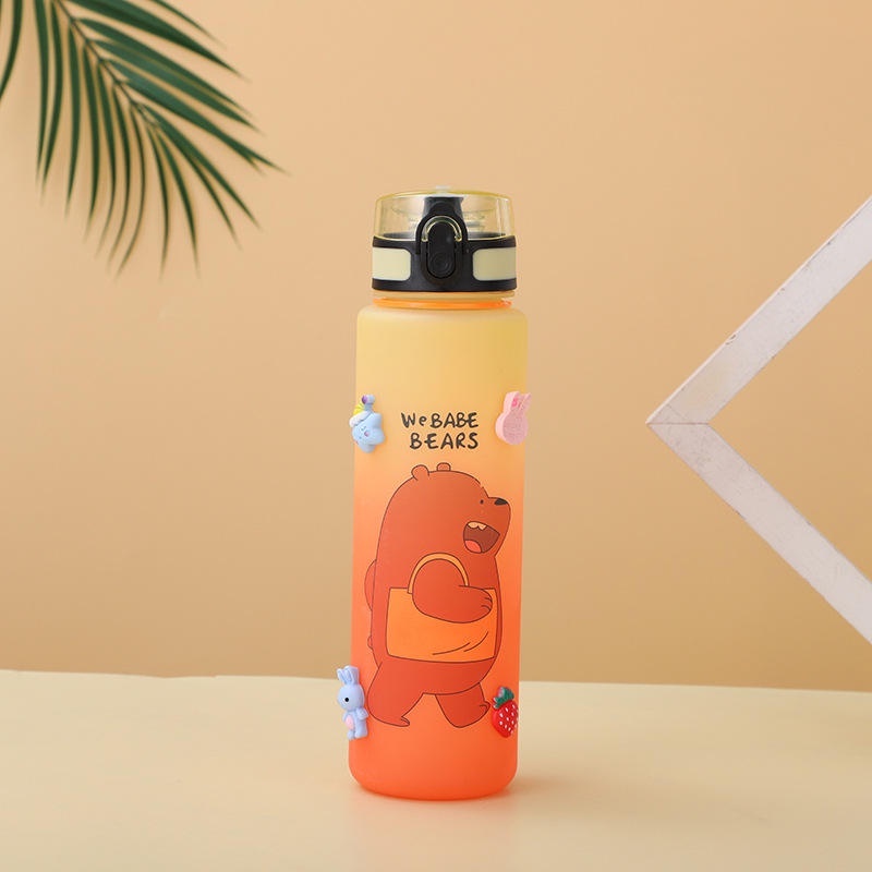 (1 set isi 2pcs) Botol Minum 2 Liter Bare Bears Botol Pelangi Beruang Bare Bears