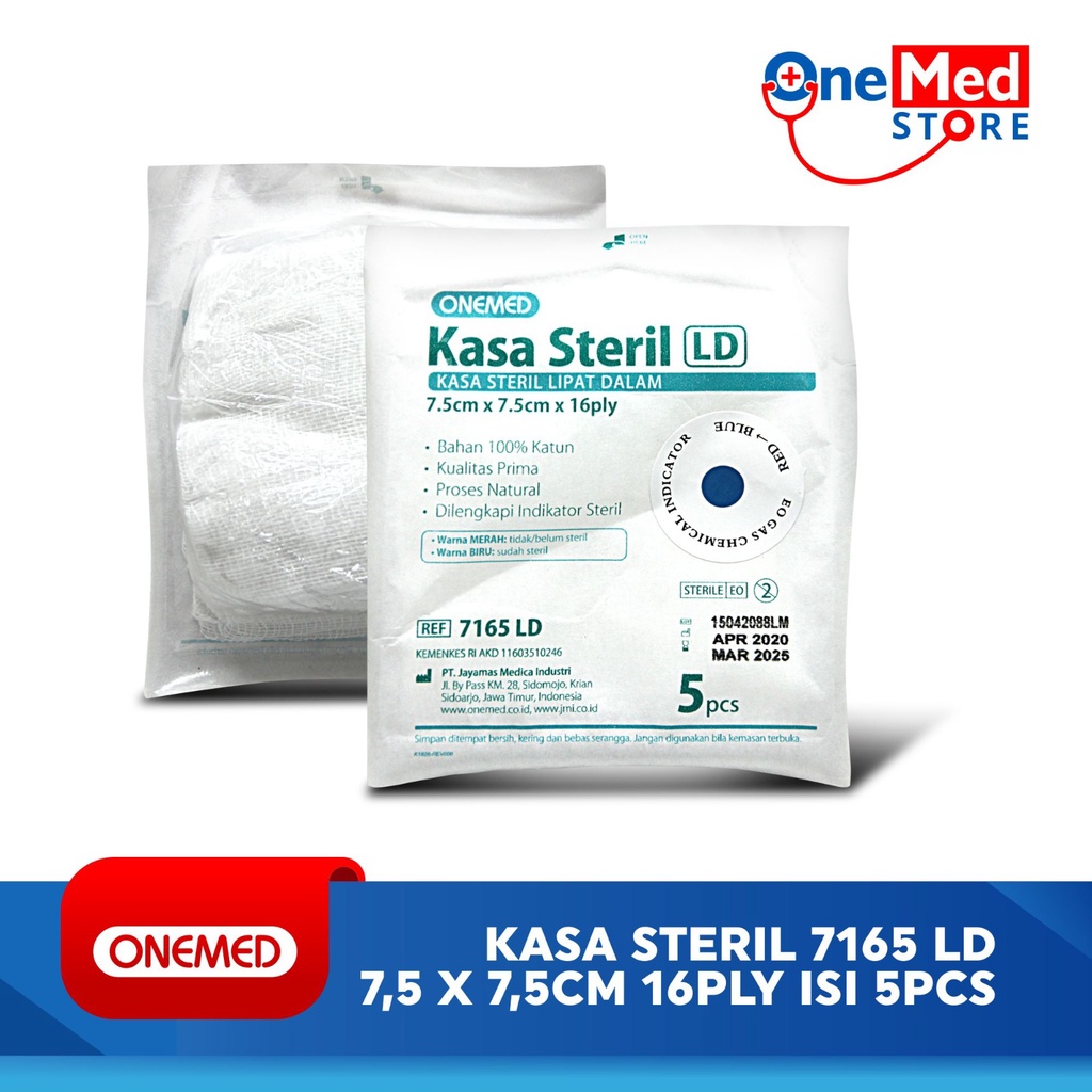 Kasa Steril 7165 LD OneMed 7.5x7.5cm 16 ply 5 pcs OJ