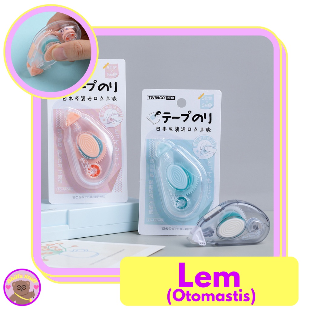 

Dhilla Stuff - Lem kertas otomatis | Twingo Easy Thumb Mini Glue Tape | Lem kertas / pita untuk journaling