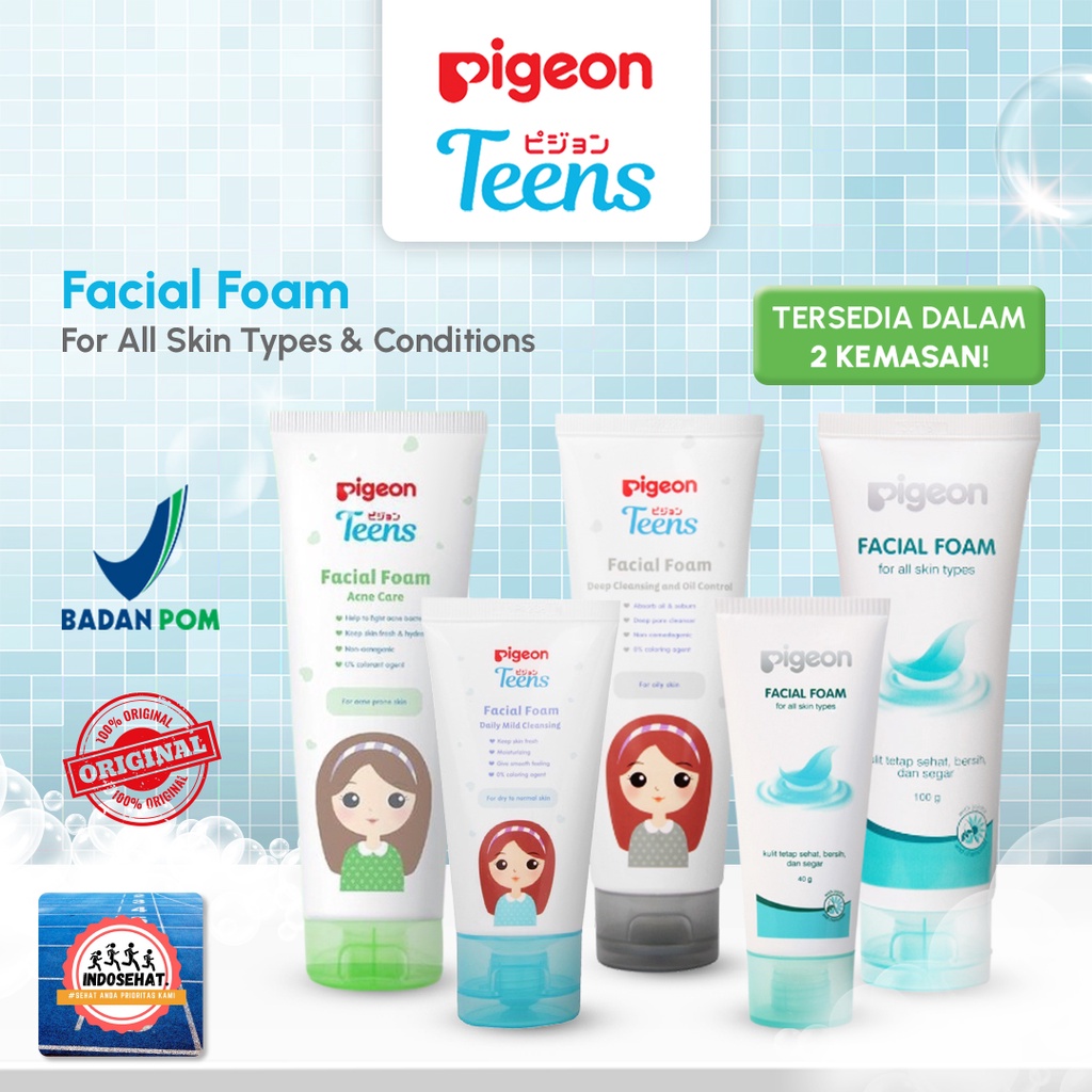 PIGEON Teens Facial Foam for All Skin Types / Acne Care Daily Mild Cleansing / Sabun Muka