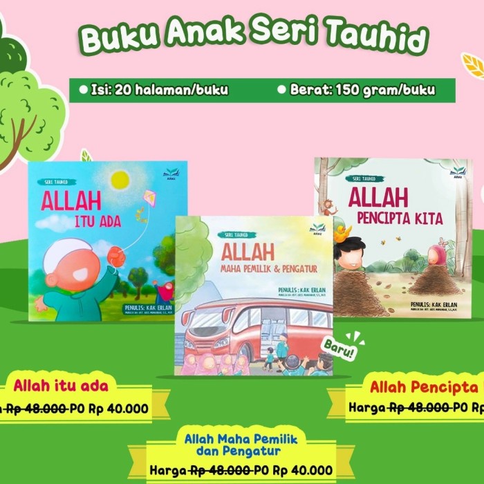 Terlaris Books Bundling Paket 3 Buku Seri Tauhid Kak Erlan