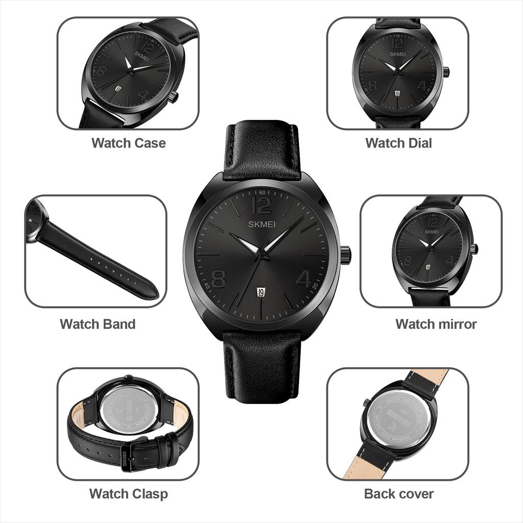 SKMEI 1891 Jam Tangan Pria Analog Chronograph Tali Kulit WATCHKITE WKOS