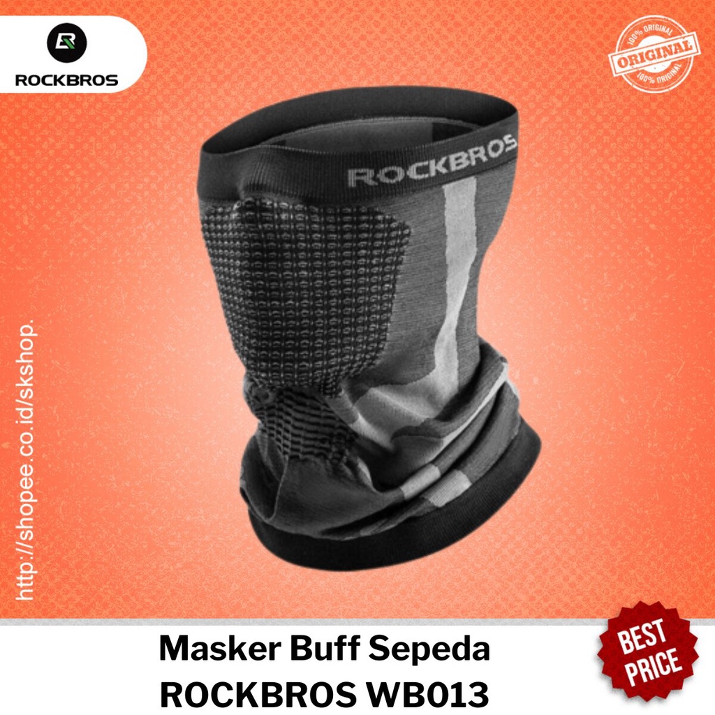 Masker Sepeda Rockbros WB013 Buff Bandana Face Mask Scarf Sport Balaclava Slayer Silk Wajah Quick Dr