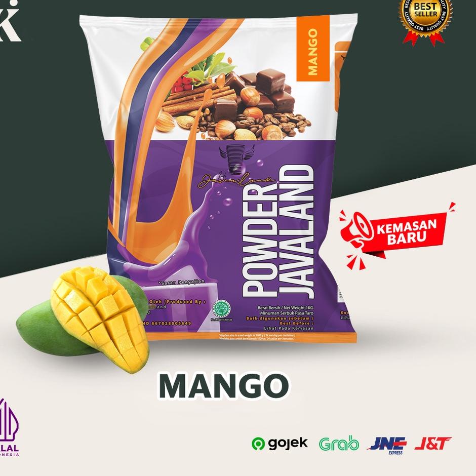 

⚡COD⚡ Bubuk Minuman Bubble Powder Drink Mangga / Mango ORIGINAL Javaland 1kg