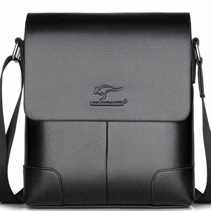 tas selempang pria  Tas selempang pria kangoroo pu premium - Hitam(P8Q4) tas selempang pria distro t