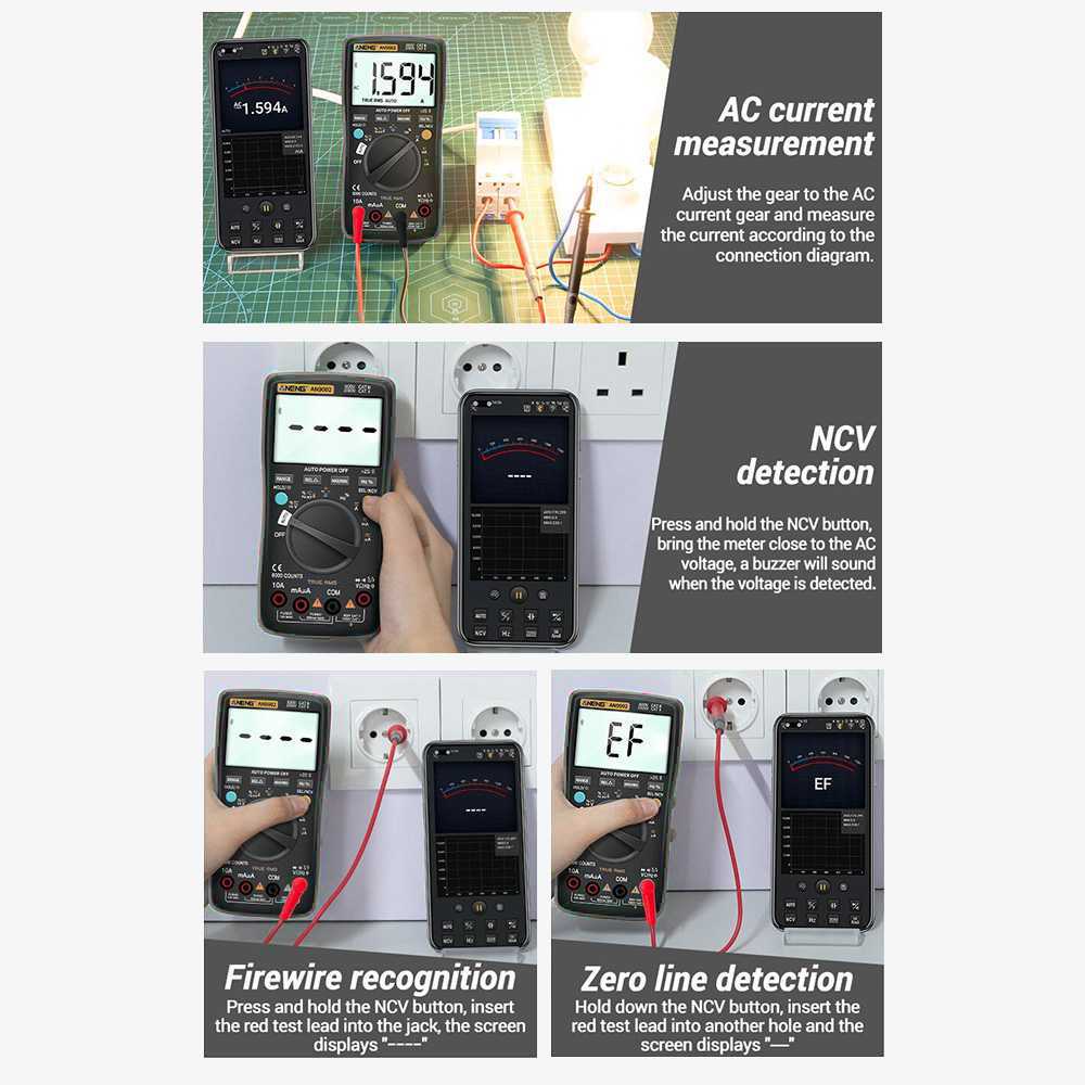 (BISA COD) FTIHSHP ANENG Digital Bluetooth Multimeter Voltage Tester - AN9002