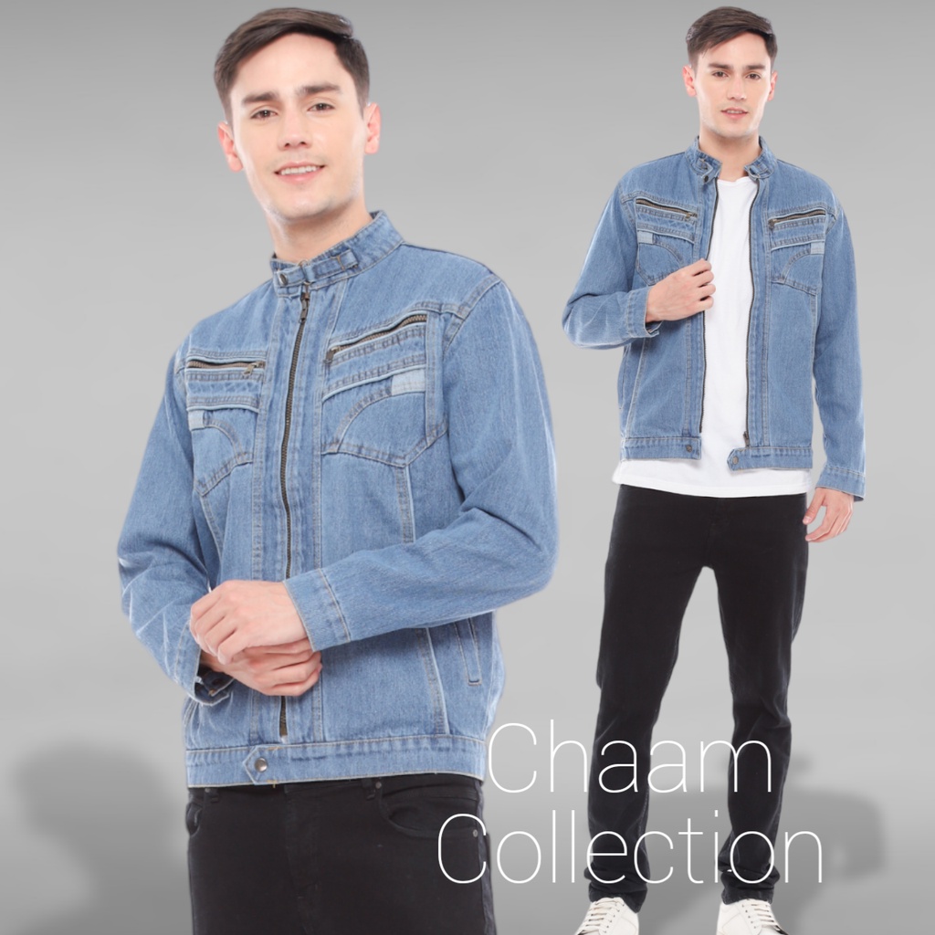 Jaket Jeans Denim Shanghai / Jaket Jeans Denim Rider Pria / Jaket Jeans Polos M L XL dan XXL