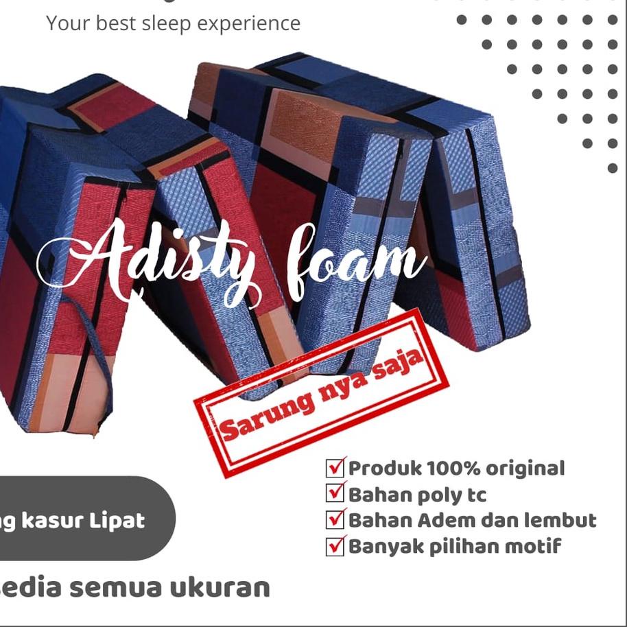 ♞ [ HANYA SARUNG ] Sarung Kasur Busa Lipat 4/3/2 Resleting Tebal 5,10, 15, 20 cm / Cover Kasur Busa 