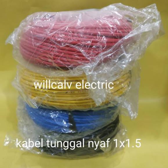 ➳ KABEL NYAF 1X1.5 - KABEL TUNGGAL SERABUT 1X1.5 - KABEL TUNGGAL ISI 1 KABEL 1X1.5 50 METER TEMBAGA 