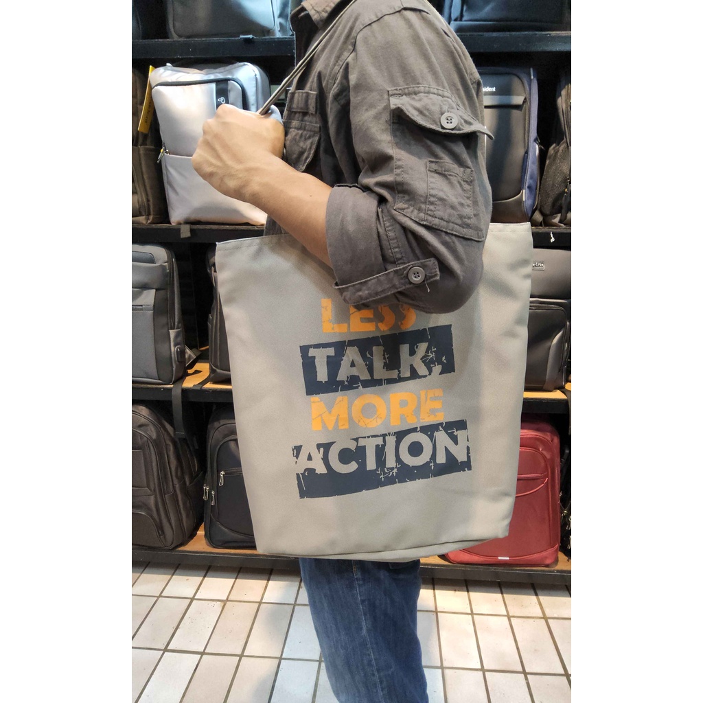 Tote Bag Cowok/Cewek Aestethic Resleting Kanvas