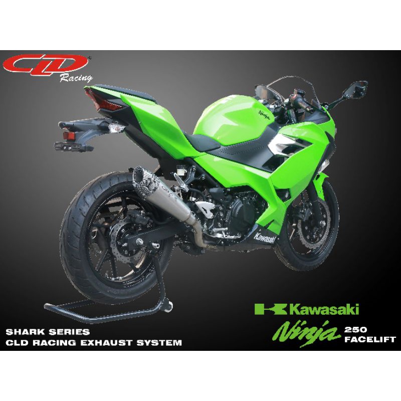 Knalpot CLD Racing Type Shark Series Ninja 250 Karbu Ninja 250 fi/Z 250/Ninja 250 rr mono