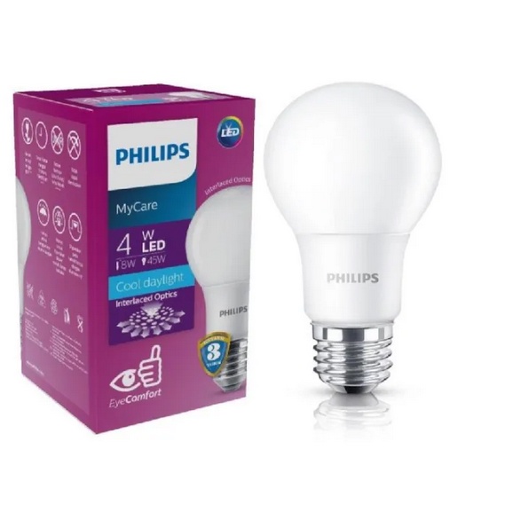 PHILIPS LAMPU LED BULB MYCARE 4W / MYCARE 4 W Cool Daylight 6500K