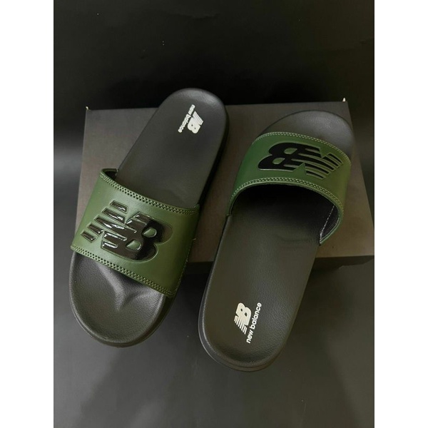 Sendal Slop Slip On NB Sandal Slide Santai Slop Hijau Army NB Original