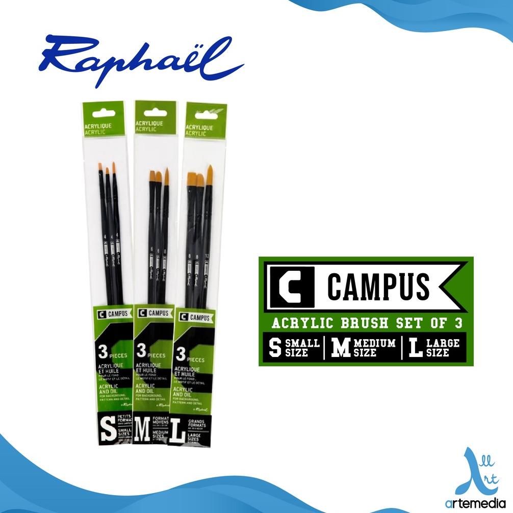 

Kuas Lukis Raphael Campus Acrylic Brush Set 3 Synthetic Long Handle