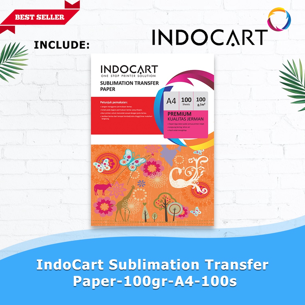 INDOCART Paket Tinta Sublim+Sublimation Transfer Paper Printer Epson