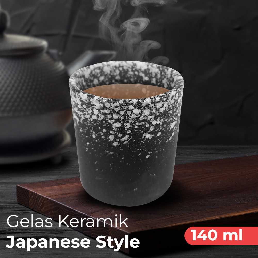 (BISA COD) FTIHSHP RHE Gelas Cangkir Teh Keramik Japanese Style Ceramic Teacup 140ml - EP025